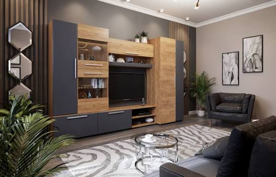 Custom fitted storage and furniture in a bright contemporary room